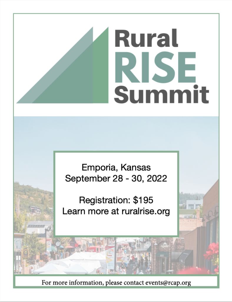 Opportunities to sponsor the 2022 RuralRISE Summit are still available. Click here to download the sponsor packet.